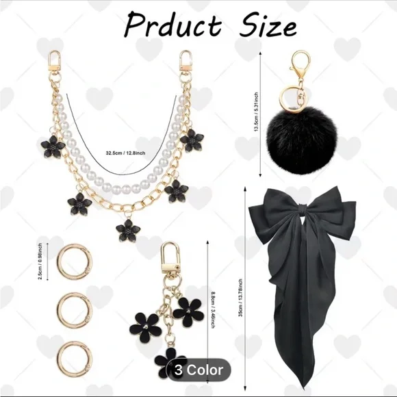 Dress your bag up White Floral Charm Set - Picture 2 of 6